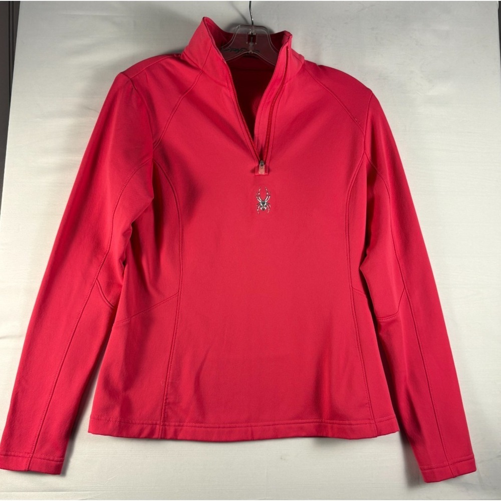 Spyder women's active wear long sleeve 1/4 zipper fleece fuscia size 6